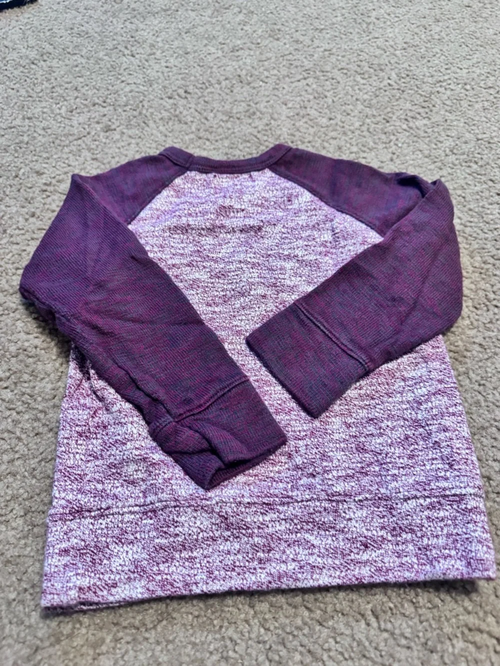 Old Navy Maroon Raglan 'Explore' Sweatshirt with Teal Accent
